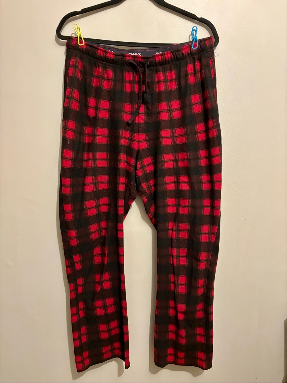 Chaps Red and Black Plaid Pajama Joggers